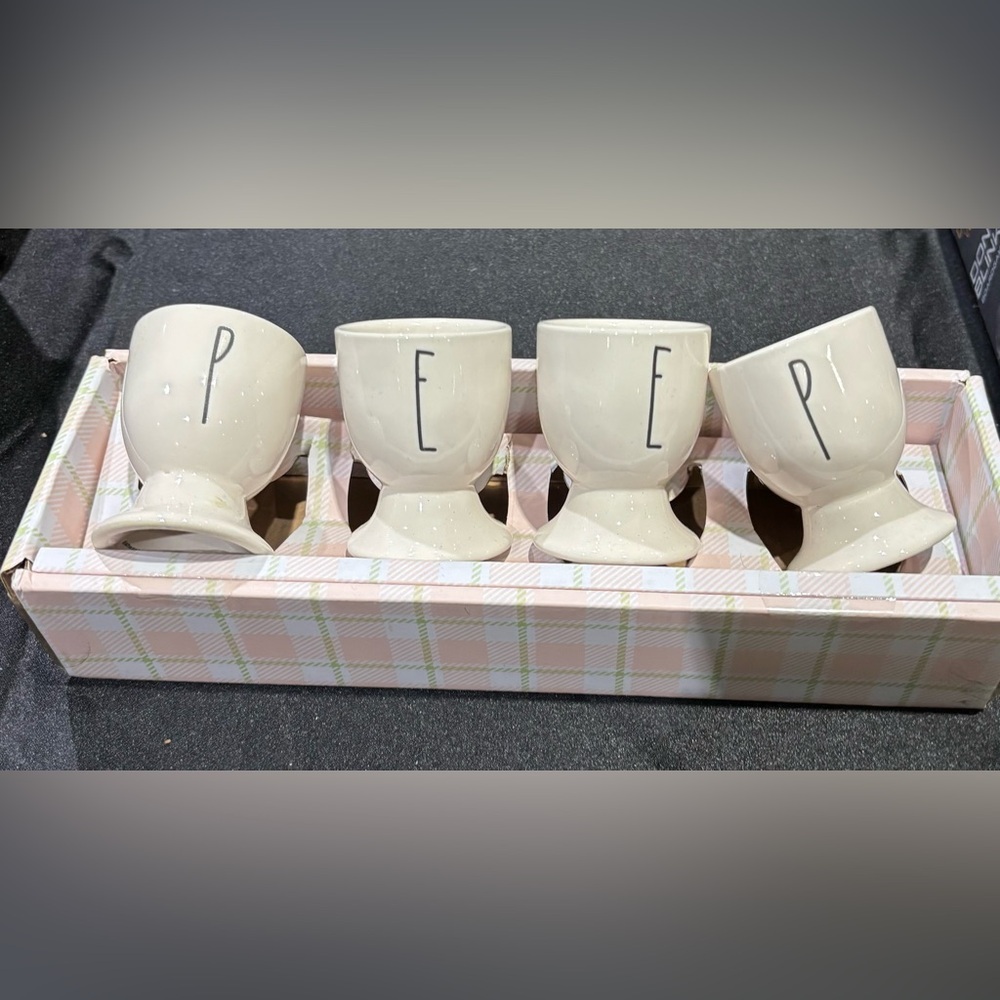 Rae Dunn Peeps egg cups- Set of 4 -perfect for Easter!